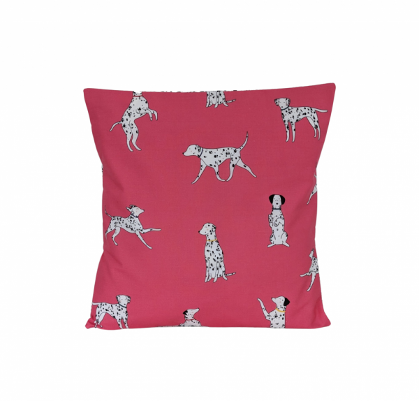 Pink Dalamtion Dogs Cushion Cover 16''